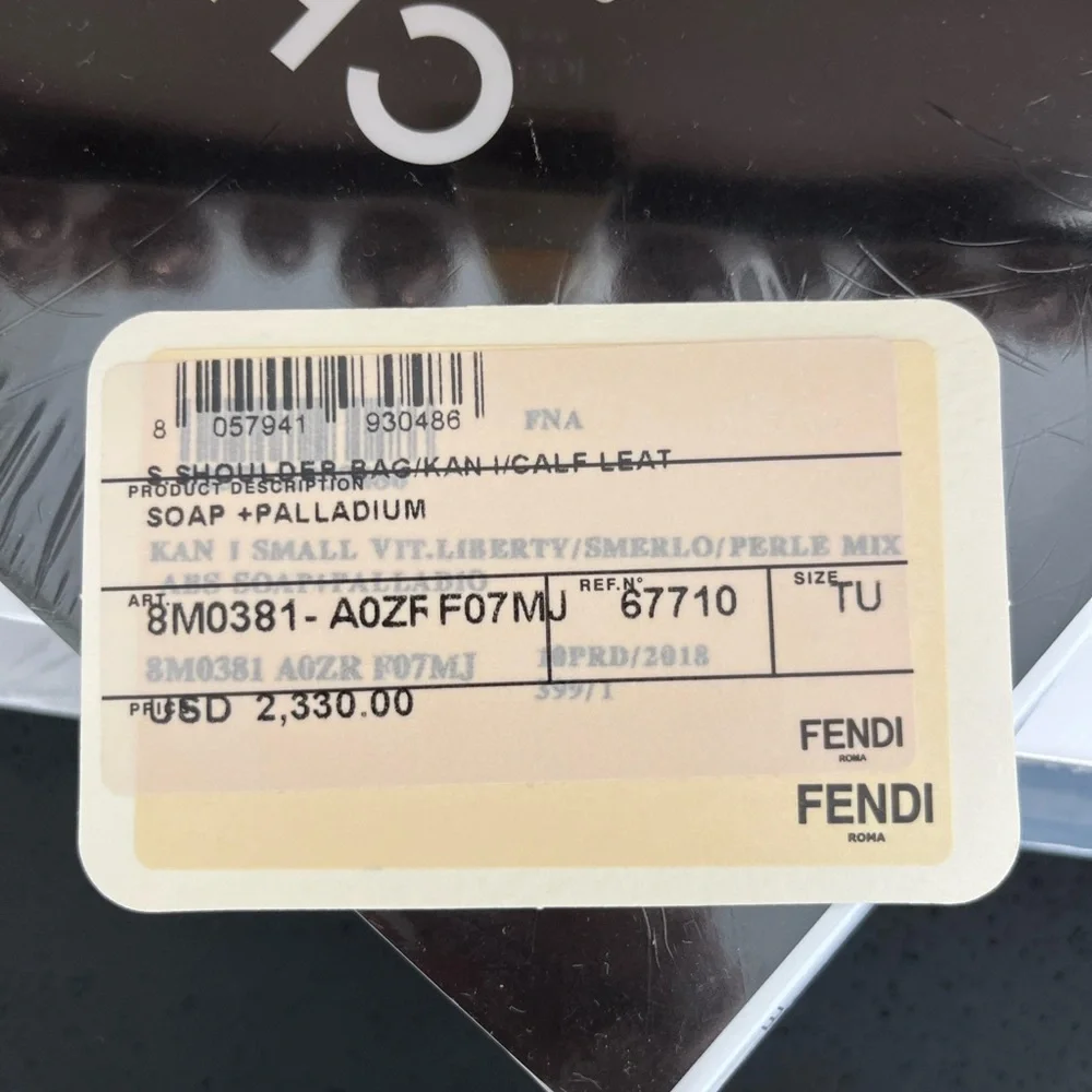 FENDI Vitello Liberty Studded Small Kan I Shoulder Bag Excellent Condition - Picture 12 of 14